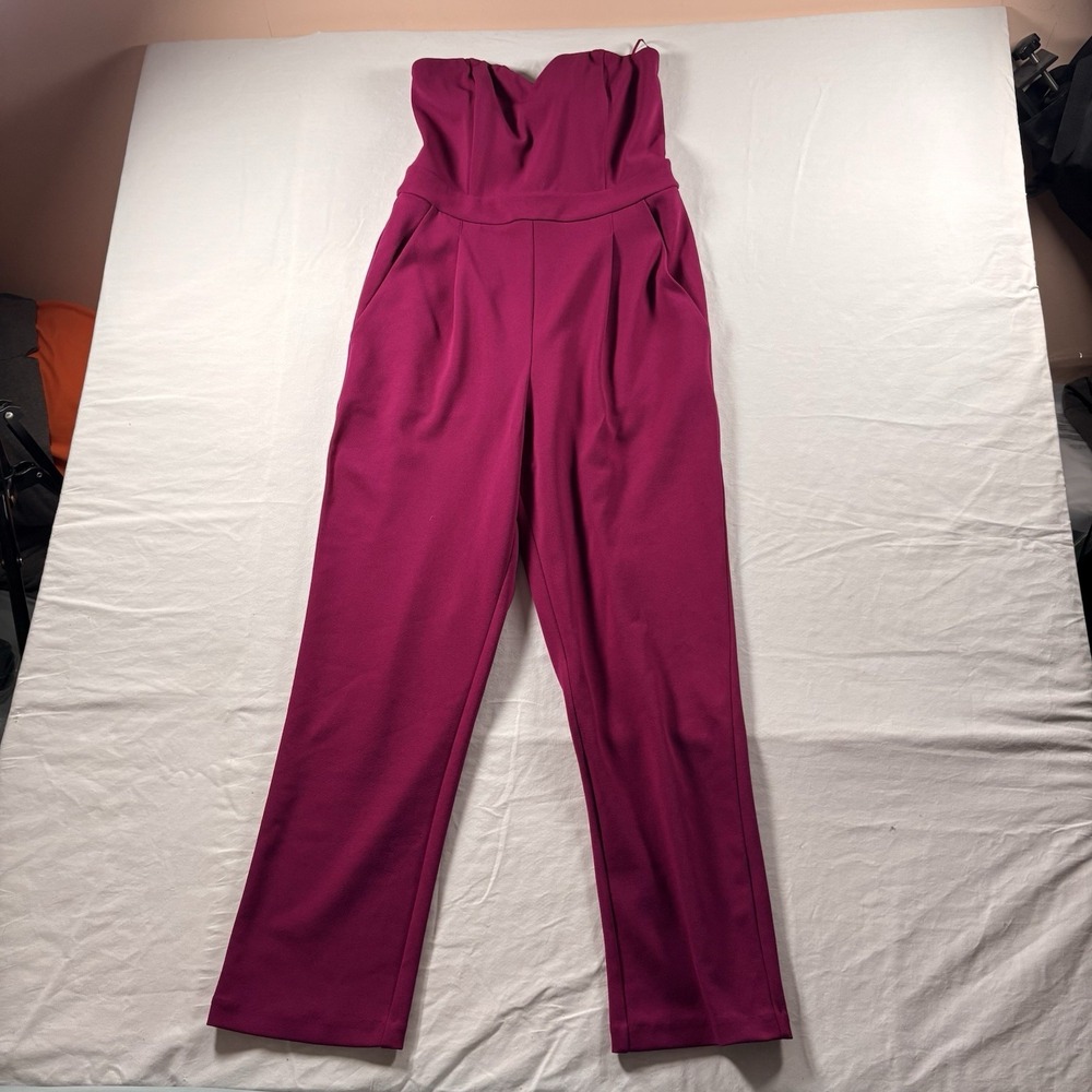 NWT EXPRESS STRAPLESS  HOT PINK JUMPSUIT TAILORED DESIGN SIZE 4